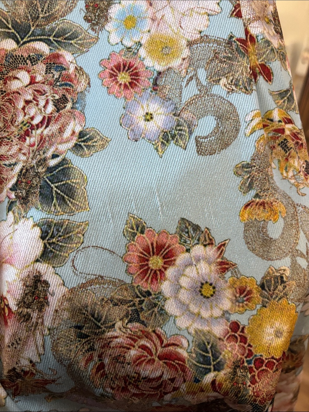 Floral Mini Slip Baby Blue Dress - Picture 4 of 4